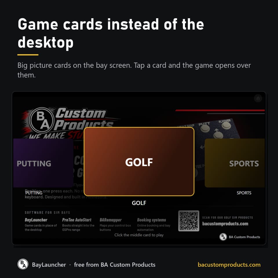 BayLauncher – Game Cards for Golf Sim Bays (photo 1 of 9)