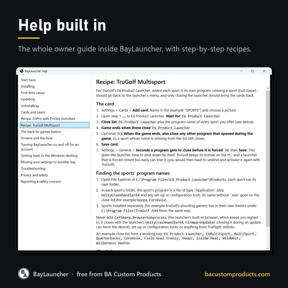BayLauncher – Game Cards for Golf Sim Bays (photo 9 of 9)